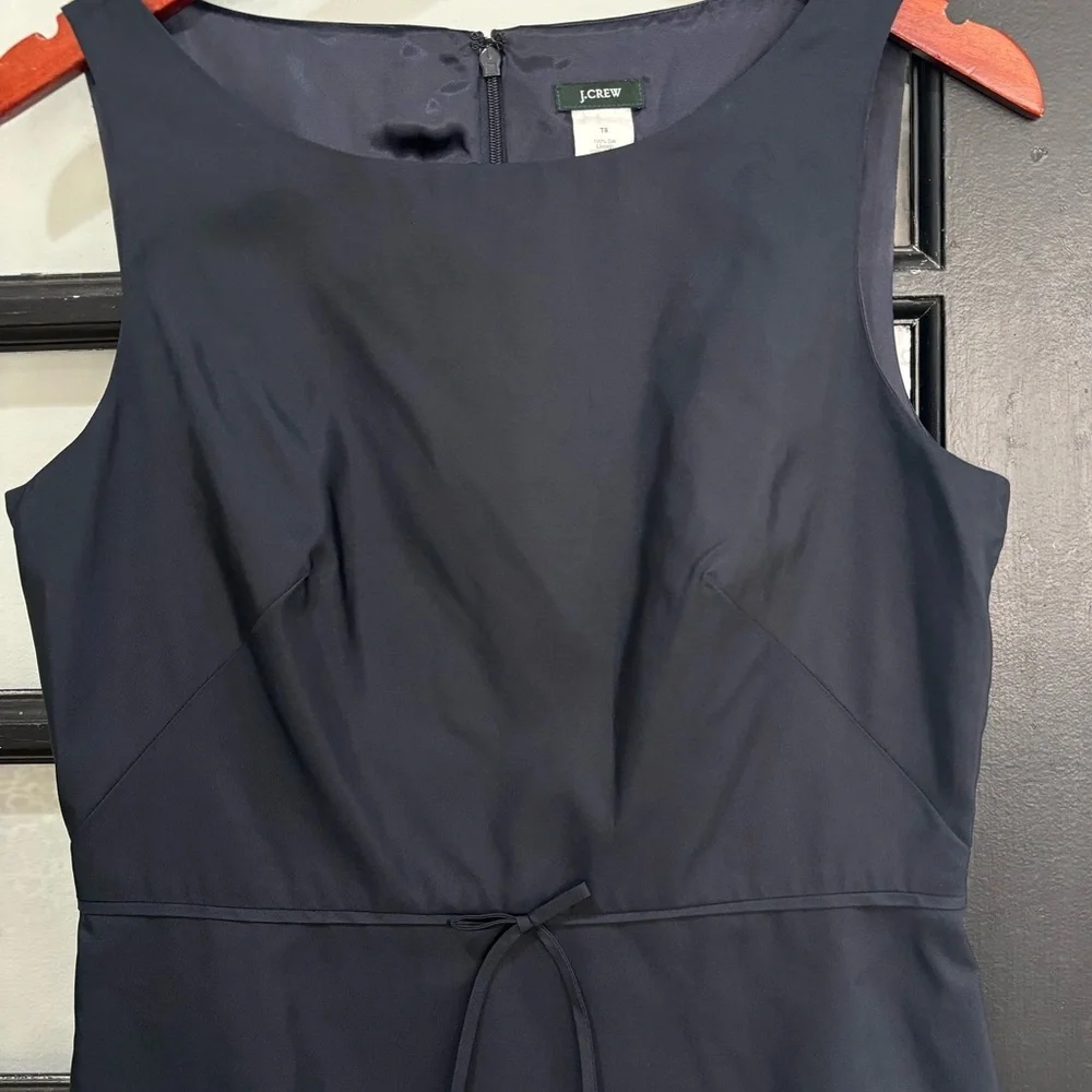 J.Crew 100% Silk Dress Contemporary Dark Navy Vintage Career Event Size 8 Tall